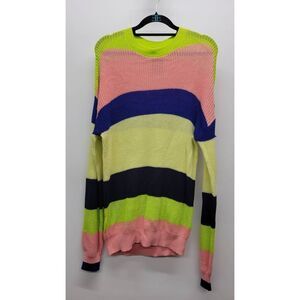Abound Women's Multicolor Striped Knit Sweater Crew Neck Long Sleeves